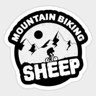 Mountain Biking Sheep Sticker